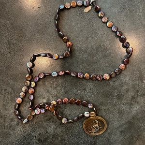 RARE Pyrrha Bronze Intaglio Freshwater Pearl Necklace